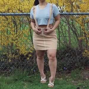 Urban Outfitters Striped Skirt Overalls